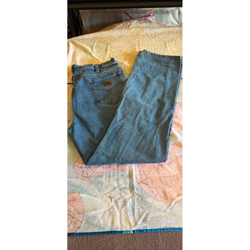 Carhartt Mens Blue Straight Leg Jeans Traditional Fit B480LVB Medium Wash 38x36